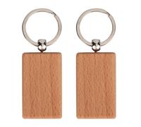 Walfront Porte-Clés en Bois, Matériau en Bois de Hêtre, Bords Lisses, Parfait pour les Accessoires de Bricolage, Décoration de Sacs, étiquettes de Clés, Utilisation pour Vêtements et Sacs (Taille