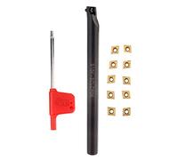 Walfront Porte-outil S10K-SCLCR06 10 Pièces CCMT060204-HM | Acier allié, Usinage de Fonte, compatibilité avec Outils de Tournage CNC, Remplacement Rapide, 1 clé, 10 Plaquettes