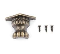 Walfront Protecteur d'angle de Jambes de Boîte Antique, Décoration en Alliage de Zinc pour Coffre à Bijoux, Forme Unique de Pied de Bête pour Le Rangement en Bois 4 Pièces