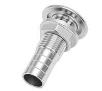 Walfront Raccord de Coque en Acier Inoxydable 316, 1/2 Pouce à Barbillon Semi-fileté, Sortie D’Eau de Vidange à Rainures Multiples, pour Systèmes de Plomberie et de (Sortie Demi-Filetage 1/2 Pouce