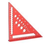 Walfront Règle de Triangle de 7 Pouces en Aluminium en Alliage carré Carré Charpentiers Tool Rotracteur Constitution Légère Conception pour le Travail du Bois et les Besoins en Menuiserie (rouge)