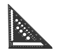 Walfront Règle de Triangle de 7 Pouces en Aluminium en Alliage carré Carré Charpentiers Tool Rotracteur Constitution Légère Conception pour le Travail du Bois et les Besoins en Menuiserie (BLACK)