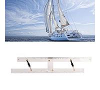 Walfront Règle Parallèle de Navigation Marine Règle Parallèle en Cuivre Acrylique Transparent Échelle de Haute Précision de 600 Mm Transfert de Carte Lisse pour le Dessin de Navigation de Bateau et