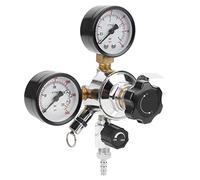 Walfront Régulateur CO2 Double Manomètre Sortie Réservoir 0-3000 Psi, | Brasseur Maison, Laiton chromé, Plastique, Fûts de Bière et de Soda, compatibilité Ligne Gaz W21.8, Pression 45 PSI