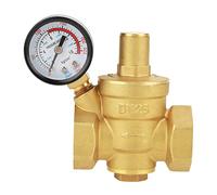 Walfront Régulateur de Pression D'eau Réducteur de Pression DN25 Structure de Piston Réglable en Laiton Valve 1,6 MPa 232 Psi avec Jauge pour équipement D'eau du Robinet