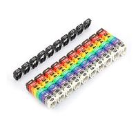 Walfront Repere Fil Electrique 100/150 Pièces 1.5/2.5/4/6mm² Marqueur de Numérotation de Fil Numéro Numérique Marqueurs de Fil de Tube étiquette Marqueur de Câble de Tube(100PCS -6MM 6 carré)