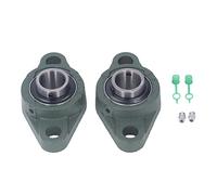 Walfront Roulement à Bride de Bloc D'oreiller, 2 Pièces, Roulement monté sur Bride en Acier et Fonte, 1 Pouce avec Conception de Trou de Remplissage D'