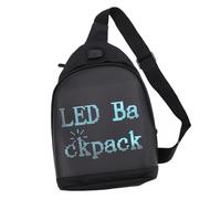 Walfront Sac à Dos à Bandoulière avec écran LED Programmable, Imperméable et coloré, avec Contrôle Intelligent par Application, pour Hommes et Femmes, pour la publicité, les Voyages et