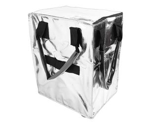 Walfront Sac d'épicerie Pliable sur roulettes, Fourre-Tout Portable avec Poignées Robustes, Idéal pour Le Shopping et la Lessive, 4 Roues Rotatives à 360 Degrés (Silver)
