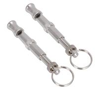 Walfront Sifflet de Dressage à Ultrasons pour Chien, Lot de 2 Sifflets pour Animaux de Compagnie en Acier Inoxydable, Outil d'entraînement à Haute Fréquence avec Taille Compacte, Son Fort pour