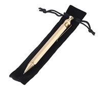 Walfront Stylo à bille en laiton massif, fabriqué à la main en cuivre et laiton - Stylo à bille à ressort - Fournitures de bureau - Écriture lisse noire