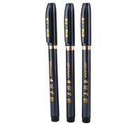 Walfront Stylo de Calligraphie Lot de 3 Feutres Noirs Pointe Souple Pour Calligraphie Chinois Calligraphie Japonaise Stylo à Encre d'Ecriture Brosse Stylo Art Script Peinture Outil Stylo