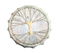 Walfront Tambour Chamanique Fait à la Main, Tambour en Bois et Cuir de Polyester avec Poignées en Corde et Maillets, Outil de Guérison Sonore Idéal pour L'équilibrage des Chakras, la