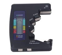 Walfront Testeur de Batterie Numérique, Vérificateur de Batterie LCD ABS pour Pile Bouton AA AAA C D 9 V 6F22 1,55 V, Affichage Clair de la Puissance, Compteur Portable Compact pour une Utilisation