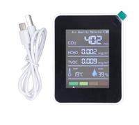 WALFRONT Testeur de qualité de L'air 5 en 1, Détecteur de CO2 Intérieur, Compteur de Dioxyde de Carbone HCHO TVOC, Testeur de Température et d'humidité
