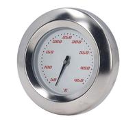 WALFRONT Thermomètre de Gril Industriel pour Barbecue, Jauge de Fumoir, Cadran pour Viande, Aliments, Four de Cuisine, Température en Acier Inoxydable, Analogique, Tube Capillaire, Grand Cadran de