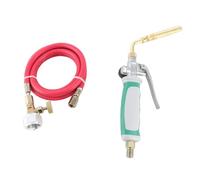 Walfront Torche de Soudage en Laiton, Tuyau de 1,6 M avec Crochet en Spirale à Double Interrupteur, pour MAPP et Cylindres (Couleur assortie)