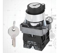 WALFRONT Verrouillage de l'interrupteur à clé à 2 Positions ZB2?BE102 Plastique électrique Antioxydant à Bonne conductivité avec Structure Modulaire, Léger pour une Longue Durée de Vie, Base en Fer