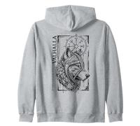 Walhalla Loup Loups Odin Runes Boussole Nordique Viking Sweat à Capuche