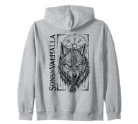 Walhalla Loup Loups Odin Runes Boussole Nordique Viking Sweat à Capuche