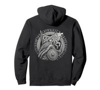 Walhalla Loup Viking Bouclier Runes mythologie Nordique Sweat à Capuche