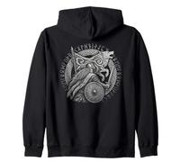 Walhalla Loup Viking Bouclier Runes mythologie Nordique Sweat à Capuche