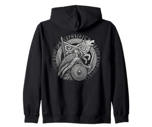 Walhalla Loup Viking Bouclier Runes mythologie Nordique Sweat à Capuche