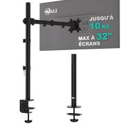 WALI Bras Écran PC, Support Écran PC pour Moniteurs 13-32 Pouces, Réglable en Hauteur de 80 cm, Rotatif et Pivotant, Charge 10 kg, VESA 75/100 mm(M001XL),Noir