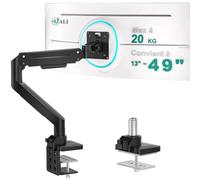WALI Bras pour écran Ultra Large jusqu'à 49" et 20 kg, Support de Moniteur Robuste, entièrement réglable, VESA 75 et 100 mm (GSM001XL), Noir