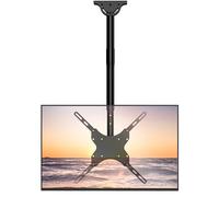 WALI CM2665 Support de Plafond inclinable et pivotant pour écran Plat de 26 à 65", supporte jusqu'à 50 kg, VESA Max 400 x 400 mm, Support Plafond Plat et incliné, Noir