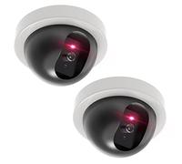 WALI Dummy Fake Security SDW-2 Lot de 2 caméras dôme avec lumière LED Clignotante Rouge