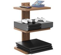 WALI Étagère flottante en bois pouvant supporter jusqu'à 10 kg, étagère flottante sous la télévision pour lecteurs DVD, boîtes de câbles, routeurs, consoles de jeux, accessoires de décoration de salon