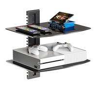 WALI Étagère Flottante pour Centre de Divertissement, Peut Supporter jusqu'à 8 kg, étagère TV avec Verres trempés renforcés pour lecteurs DVD, boîtes de câbles, Consoles de Jeux, Accessoires TV