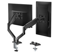 WALI Support de bureau réglable à ressort à gaz pour 2 moniteurs, bras de moniteur robuste jusqu'à 34", peut supporter jusqu'à 9 kg, trous de montage maximum 100 x 100 mm (GSMP002N), noir