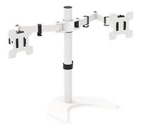 WALI Support Double Moniteur, Support de Bureau Autonome pour 2 moniteurs jusqu'à 27 Pouces, 22 LB. Capacité de Poids par Bras, entièrement réglable avec Max VESA 100 x 100 mm (MF002-W), Blanc