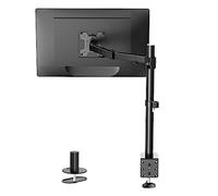 WALI Support Ecran PC Bras Simple pour Moniteurs jusqu'à 27 Pouces, Bras Ecran PC Réglage en Hauteur avec C-CLAMP, Poids Max 10KG, VESA 75/100mm(M001)