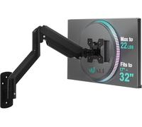 WALI Support Mural pour écran 17-32", entièrement réglable, pivotant et inclinable, Peut Supporter jusqu'à 10 kg, Extension maximale de 49 cm, VESA 75 et 100 mm (GSWM001), Noir