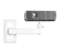WALI Support mural pour mini porjecteur, pour vis M4 M6 de 6,35 mm, entièrement réglable, peut supporter jusqu'à 10 kg, blanc (1330 lm-PMWS)