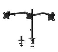 WALI Support Triple Moniteur, Support Robuste pour écrans de 13 à 27", Support de Bureau réglable pour 3 moniteurs avec Pivot, Inclinaison, Rotation, Pince et œillet (M003SN), Noir