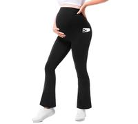 Walifrey Legging de maternité évasé avec poche sur le ventre - Pantalon de yoga de grossesse doux pour l'entraînement