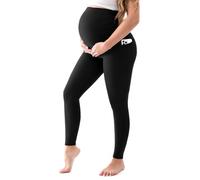 Walifrey Women's Maternity Leggings， High Waist Opaque Comfortable Pregnancy Black Leggings XL