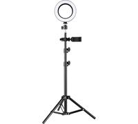 Walimex Fond Vert Vidéo Greenscreen Trépied Lampe Anneau Led Ring Light avec Mirco Lavalier Fond Vidéo avec Support Smartphone Équipement YouTube TikTok Vloging Streaming Studio Photo Caméscope
