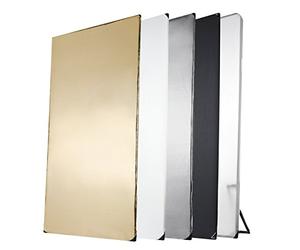 Walimex Pro 18405 Panneau réflecteur 5 en 1 (1 x 2 m) noir/argent/blanc/or/lumière transmise (avec sac de transport)