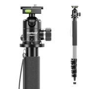 Walimex pro 1983 Monopode en Carbone + kit tête à rotule Onyx 8, trépied de Voyage jusqu'à 185 cm de Hauteur avec tête de trépied en Aluminium et Plaque à Fixation Rapide Compatible Arca-Swiss