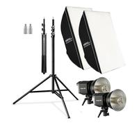 Walimex pro 2x Éclairage Studio LED 35W 2x Softbox 60x90 cm 2x Trépied 256 cm