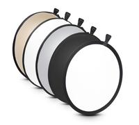 Walimex pro 5-en-1 réflecteur pliable – Ø 56 cm – Or ondulé argent blanc noir transparent avec sac de transport – Réflecteur photo pliable Photographie de produit Portrait