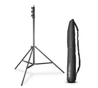 Walimex pro AIR 355 pied de lampe - avec suspension pneumatique, hauteur maximale 355 cm, capacité de charge de 8 kg, très haut et stable, aluminium, pour studio de photographie extérieur, noir