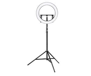 Walimex pro Anneau LED dimmable 32W avec trépied Lampe annulaire avec secteurs individuels Lumière Bi-Color 500 pour caméra & Selfies Accessoires + Sac Inclus Compatible trépieds