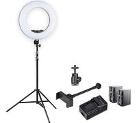 Walimex Pro Anneau LED RGB 60W – Contrôle via app, batterie compatible, set complet, extensible avec 5 cold shoes