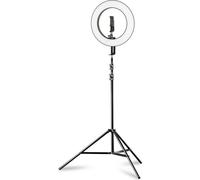 Walimex pro Anneau lumineux LED 23W avec trépied Lampe annulaire avec secteurs individuels Lumière Bi-Color 380 pour caméra & selfies Accessoires + sac inclus Compatible avec divers trépieds
